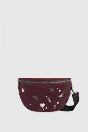 Borseta Dama Rebecca Minkoff Darren Belt Bag With Celestial Studs Rosii Inchis | 0167293-NJ