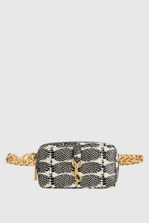 Borseta Dama Rebecca Minkoff Edie Belt Bag Negrii Albi Snakeskin | 5876209-OB