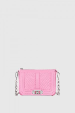 Geanta Crossbody Dama Rebecca Minkoff Chevron Quilted Mini Love Crossbody Bubble Gum | 1762405-DY