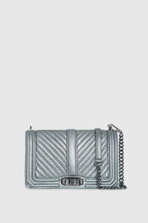 Geanta Crossbody Dama Rebecca Minkoff Chevron Quilted Love Crossbody Gri Inchis | 8734256-VF