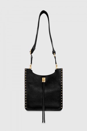 Geanta Crossbody Dama Rebecca Minkoff Darren Medium Feed Negrii | 8751234-HQ