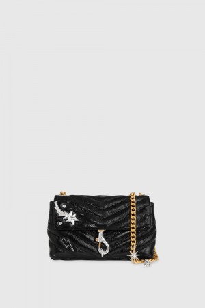 Geanta Crossbody Dama Rebecca Minkoff Edie Date Night Crossbody With Celestial Charms Negrii Colorati | 4986257-IL
