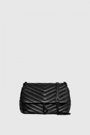 Geanta Crossbody Dama Rebecca Minkoff Edie Crossbody Negrii Negrii | 9835124-PX