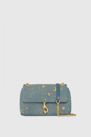 Geanta Crossbody Dama Rebecca Minkoff Edie Crossbody With Celestial Studs Albastri | 1047935-OX