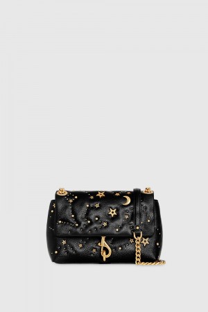 Geanta Crossbody Dama Rebecca Minkoff Edie Crossbody With Celestial Studs Negrii | 0956718-LX