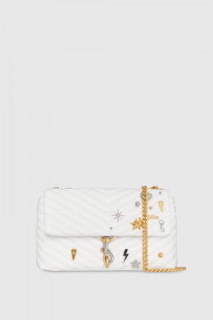 Geanta Crossbody Dama Rebecca Minkoff Edie Medium Crossbody With Celestial Studs Paper | 0784912-YL