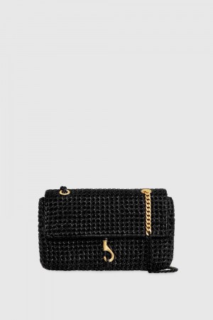 Geanta Crossbody Dama Rebecca Minkoff Edie Woven Medium Crossbody Negrii | 0574861-RI