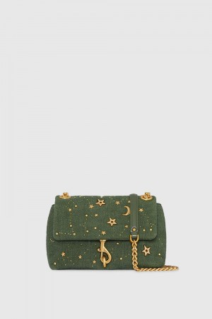 Geanta Crossbody Dama Rebecca Minkoff Edie Crossbody With Celestial Studs Masline Verzi | 8137926-ZU
