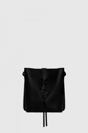 Geanta Crossbody Dama Rebecca Minkoff Megan Mini Feed Negrii | 5046812-KF