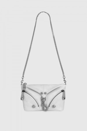Geanta Crossbody Dama Rebecca Minkoff Mini Julian Crossbody Albi Gri Argintii | 7249685-KR