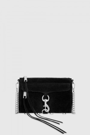 Geanta Crossbody Dama Rebecca Minkoff Mini M.A.C. Negrii Argintii | 4371980-IQ