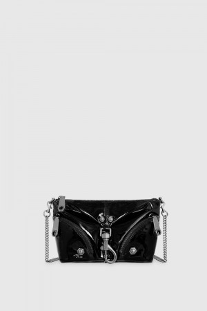 Geanta Crossbody Dama Rebecca Minkoff Mini Julian Crossbody Negrii | 3918260-QL