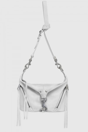 Geanta Crossbody Dama Rebecca Minkoff Small Julian Crossbody Albi Gri Argintii | 4873260-IJ