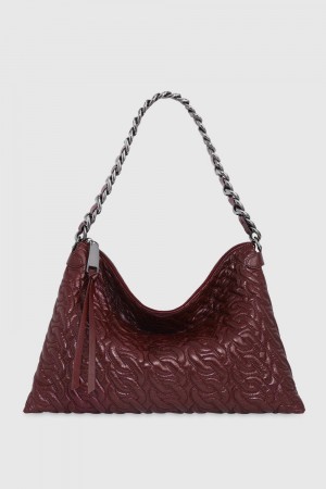 Geanta De Umar Dama Rebecca Minkoff Chain Quilt Shoulder Bag Rosii Inchis Gri | 8395702-UI