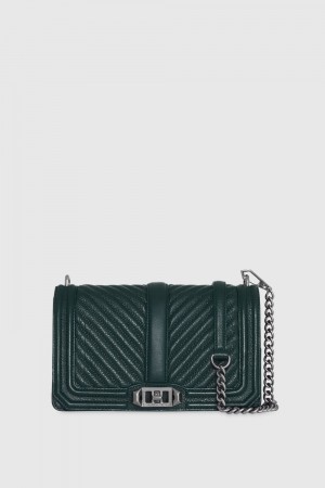 Geanta De Umar Dama Rebecca Minkoff Chevron Quilted Love Crossbody Gri | 3075146-IL