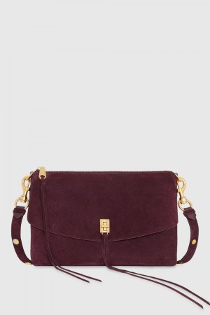 Geanta De Umar Dama Rebecca Minkoff Darren Top Zip Shoulder Bag Rosii Inchis | 6317502-IG