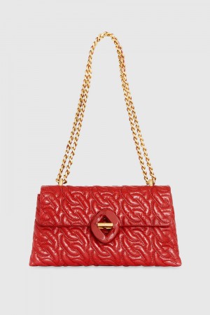 Geanta De Umar Dama Rebecca Minkoff Double Gusset Crossbody With Chain Quilt Rosii | 6490123-EU