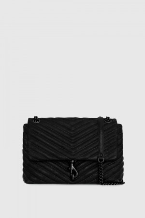 Geanta De Umar Dama Rebecca Minkoff Edie Flap Shoulder Bag Negrii Negrii | 2713594-BV