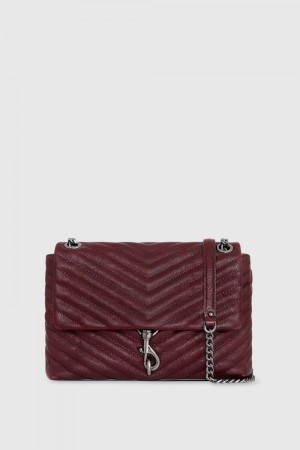 Geanta De Umar Dama Rebecca Minkoff Edie Flap Shoulder Bag Rosii Inchis Gri | 2649780-FJ