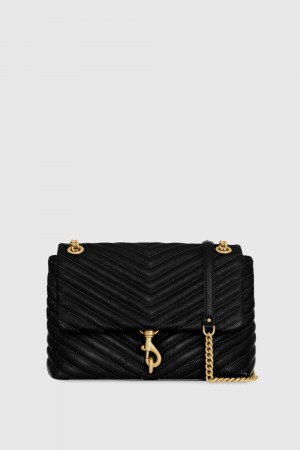 Geanta De Umar Dama Rebecca Minkoff Edie Flap Shoulder Bag Negrii | 0573649-CQ