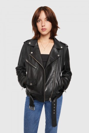 Leather Dama Rebecca Minkoff Jett Moto Negrii | 6783210-EX