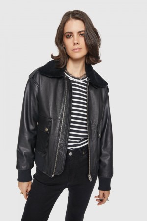 Leather Dama Rebecca Minkoff Orly Aviator Jacket Colorati | 5673190-KL