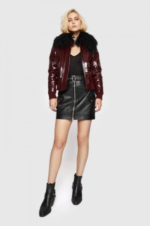 Leather Dama Rebecca Minkoff Patent Orly Aviator Jacket Colorati | 7245908-XZ