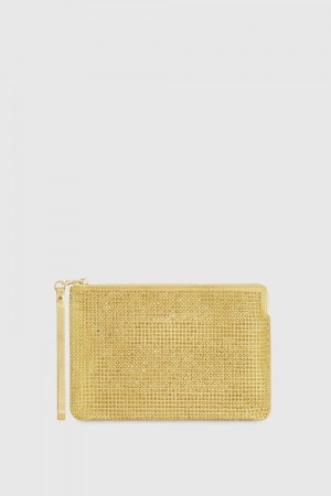 Poșete Dama Rebecca Minkoff Crystal Studded Wristlet Aurii | 0832765-KW