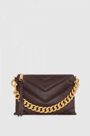 Poșete Dama Rebecca Minkoff Edie Maxi Crossbody Cigaro/Antique Brass | 2647189-JH