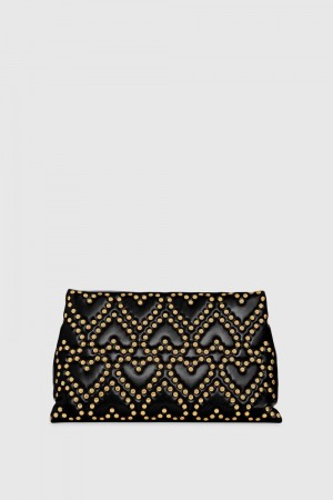 Poșete Dama Rebecca Minkoff Heart Stud Quilt Pillow Clutch Negrii | 3519780-DO