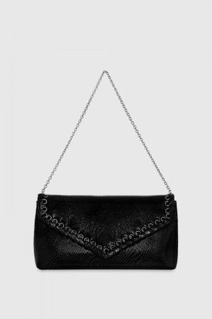Poșete Dama Rebecca Minkoff Whip Clutch Negrii | 1493752-EF