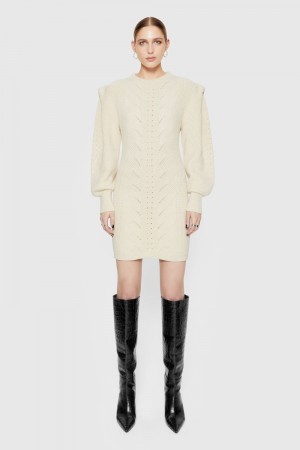 Rochie Dama Rebecca Minkoff Daisy Cable Mini Sweater Dress Albi | 3087691-QI