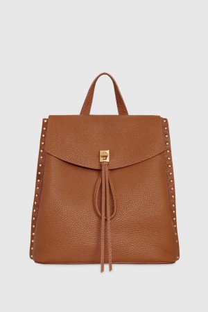 Rucsacuri Dama Rebecca Minkoff Darren Signature Backpack Caramello/Antique Brass | 6982037-RY