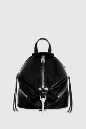 Rucsacuri Dama Rebecca Minkoff Julian Zipped Medium Backpack Negrii Argintii | 2768913-ND