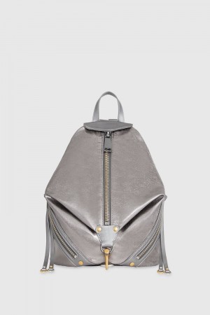 Rucsacuri Dama Rebecca Minkoff Nylon Medium Zip Julian Backpack Gri Inchis Colorati | 3054287-KW