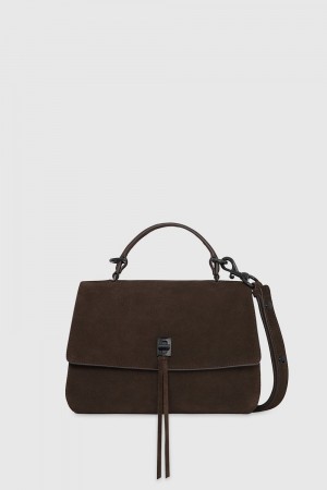 Top Handle Bags Dama Rebecca Minkoff Darren Top Handle Messenger Espresso | 0489261-NJ
