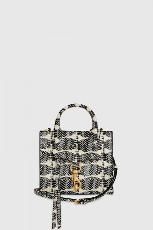 Top Handle Bags Dama Rebecca Minkoff Megan Mini Tote Negrii Albi | 4805923-JT