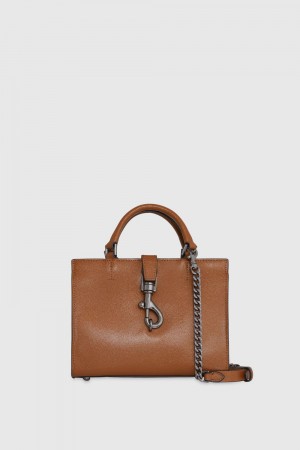 Top Handle Bags Dama Rebecca Minkoff Rider Mini Tote Crossbody Gri | 8730451-IK