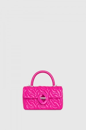 Top Handle Bags Dama Rebecca Minkoff Top Handle Crossbody With Chain Quilt Argintii | 9703652-FJ