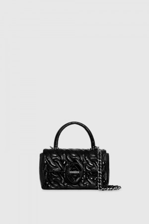 Top Handle Bags Dama Rebecca Minkoff Top Handle Crossbody With Chain Quilt Negrii Negrii | 1893426-KV