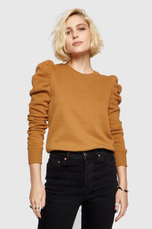 Topuri Dama Rebecca Minkoff Janine Sweatshirt Caramel | 5674190-PB