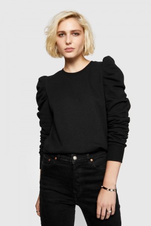 Topuri Dama Rebecca Minkoff Janine Sweatshirt Negrii | 4905628-DL