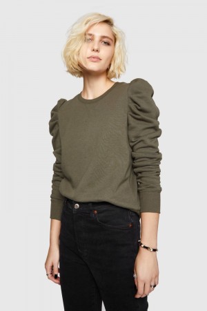 Topuri Dama Rebecca Minkoff Janine Sweatshirt Masline Verzi Verzi | 4351827-YA