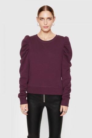Topuri Dama Rebecca Minkoff Janine Sweatshirt Rosii Inchis | 3471690-CH