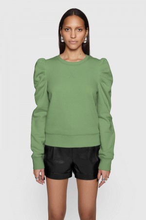 Topuri Dama Rebecca Minkoff Janine Sweatshirt Masline Verzi | 9067145-MW