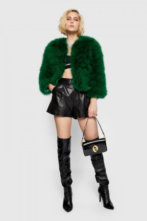 Îmbrăcăminte Exterioară Dama Rebecca Minkoff Pacha Feather Jacket Turcoaz | 7598063-PD